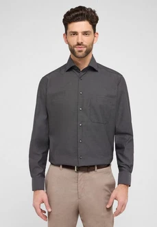 Eterna Langarmhemd COMFORT FIT NON IRON Dunkelgrau/Grau/Khaki Eterna Langarmhemd COMFORT FIT NON IRON Dunkelgrau/Grau/Khaki