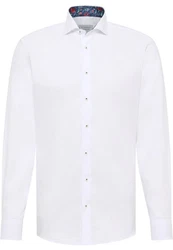 Eterna Langarmhemd SLIM FIT NON IRON Weiß/Grau/Creme