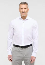 Eterna Langarmhemd SLIM FIT NON IRON Weiß/Grau/Creme
