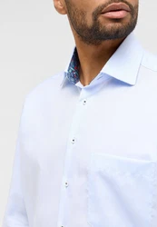 Eterna Langarmhemd COMFORT FIT NON IRON Hellblau/Weiß