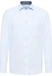Eterna Langarmhemd COMFORT FIT NON IRON Hellblau/Weiß
