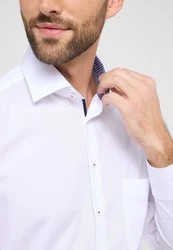 Eterna Langarmhemd Modern Fit Comfort Fit Non Iron Weiß/Creme