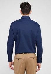 Eterna Langarmhemd MODERN FIT NON IRON Dunkelblau/Blau