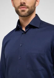 Eterna Langarmhemd MODERN FIT NON IRON Dunkelblau/Blau