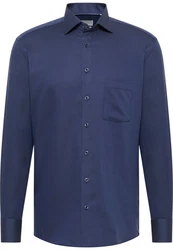 Eterna Langarmhemd MODERN FIT NON IRON Dunkelblau/Blau