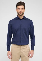 Eterna Langarmhemd MODERN FIT NON IRON Dunkelblau/Blau