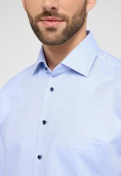 Eterna Langarmhemd MODERN FIT NON IRON Hellblau/Blau