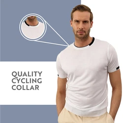danger Poloshirt Herren Strick-T-Shirt Weiß/Grau/Schwarz