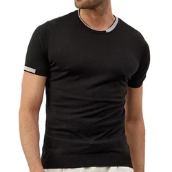 danger Poloshirt Herren Strick-T-Shirt Schwarz