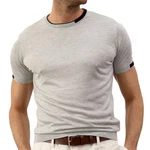danger Poloshirt Herren Strick-T-Shirt Grau/Khaki