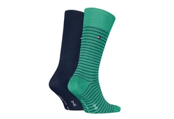 Tommy Hilfiger Socken TH MEN SMALL STRIPE SOCK 2P Türkis/Blau/Dunkelblau/Dunkelgrün/Grün