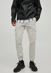 JACK & JONES JJIPAUL JJFLAKE AKM 542 Hose Khaki/Beige/Weiß