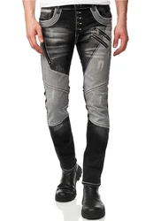 Rusty Neal Straight-Jeans URUMA Dunkelgrau/Grau/Orange/Schwarz