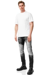 Rusty Neal Straight-Jeans URUMA Dunkelgrau/Grau/Orange/Schwarz