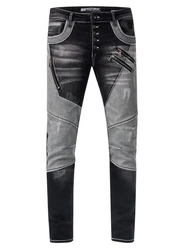 Rusty Neal Straight-Jeans URUMA Dunkelgrau/Grau/Orange/Schwarz
