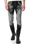 Rusty Neal Straight-Jeans URUMA Dunkelgrau/Grau/Orange/Schwarz