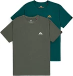 Alpha Industries Rundhalsshirt Basic T Small Logo 2 Pack Grün/Dunkelgrün