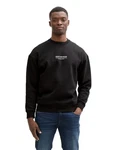 TOM TAILOR Denim Sweatshirt mit Logo Print schwarz/weiß