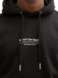 TOM TAILOR Denim Sweatshirt Hoodie Relaxed Fit Schwarz