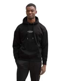 TOM TAILOR Denim Sweatshirt Hoodie Relaxed Fit Schwarz