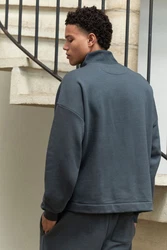 Next Sweater EDIT Troyer-Sweatshirt Hellgrau/Dunkelgrün/Dunkelgrau/Grün/Hellgrün/Grau