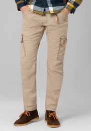 Cargohose Hose Regular Fit mittlere Bundhhe Slim Legs 5184 in Beige