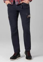 Cargohose Hose Regular Fit mittlere Bundhhe Slim Legs 5184 in Dunkelblau