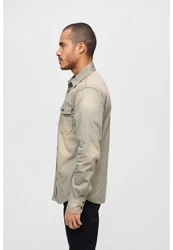 Brandit Langarmhemd Hardee Denim Shirt Khaki/Beige/Braun/Dunkelgrün