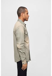 Brandit Langarmhemd Hardee Denim Shirt Khaki/Beige/Braun/Dunkelgrün
