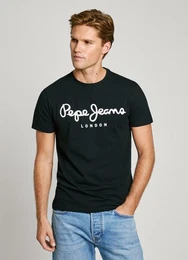 T-Shirt mit Markenprint vorne