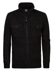 Petrol Industries Strickstrickjacke Sitka Schwarz/Dunkelgrau/Grau