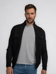 Petrol Industries Strickstrickjacke Sitka Schwarz/Dunkelgrau/Grau