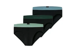 Schiesser Slip Herren Rio-Slip Serie 95/5 (3er Pack) Dunkelgrün/Grün/Türkis
