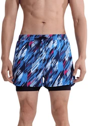 AUKUU Badeshorts Herren  Mischfarben/Rot/Blau
