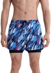AUKUU Badeshorts Herren  Mischfarben/Rot/Blau