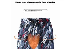 AUKUU Badeshorts Herren  Rot/Schwarz/Dunkelrot