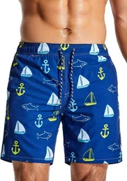 Badeshorts Herren Zweiteiler Badeshorts Sommer Strandhose Laufsport-Shorts Schnelltrocknende Badebekleidung