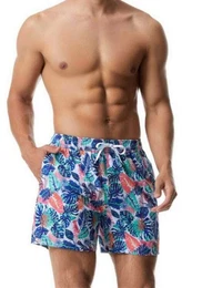 Badeshorts Herren-Sommer-Surf-Schnelltrocknung bedruckte Freizeit-Strandhose geeignet fr Laufsport, langlebige wasserdichte Hosen