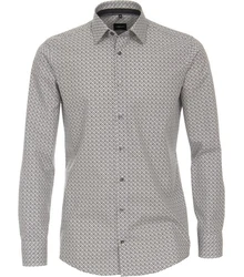 VENTI Businesshemd extra langer Arm Print Grau/Beige