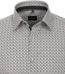 VENTI Businesshemd extra langer Arm Print Grau/Beige