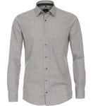 VENTI Businesshemd extra langer Arm Print Grau/Beige