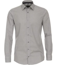VENTI Businesshemd extra langer Arm Print Grau/Beige