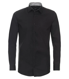 VENTI Businesshemd extra langer Arm uni Schwarz VENTI Businesshemd extra langer Arm uni Schwarz