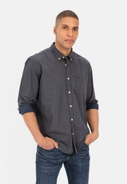 Langarmhemd mit Allover-Print Button-Down