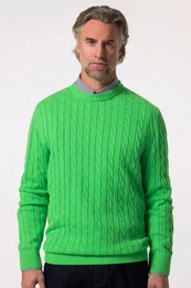 Rundhalspullover Pullover Zopfstrick bis 84/86