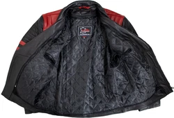 MDM Motorradjacke Herren Retro Lederjacke Motorrad Jacke mit Protektoren Biker Oldschool Schwarz
