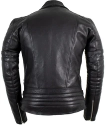 MDM Motorradjacke Herren Retro Lederjacke Motorrad Jacke mit Protektoren Biker Oldschool Schwarz