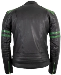 MDM Motorradjacke Herren Retro Lederjacke Motorrad Jacke mit Protektoren Biker Oldschool Schwarz