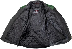 MDM Motorradjacke Herren Retro Lederjacke Motorrad Jacke mit Protektoren Biker Oldschool Schwarz