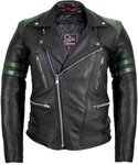 MDM Motorradjacke Herren Retro Lederjacke Motorrad Jacke mit Protektoren Biker Oldschool Schwarz